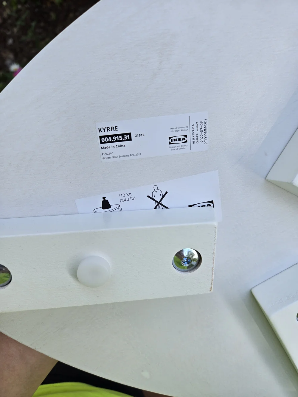 IKEA KYRRE White Three-Leg Accent Stool